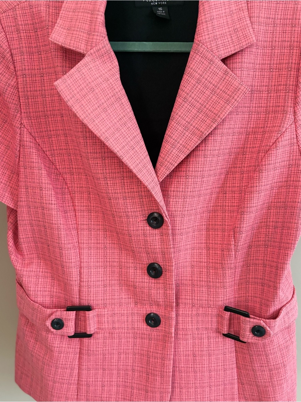 Perceptions Coral-Pink Short Sleeve Tailored Blazer - Picture 2 of 4
